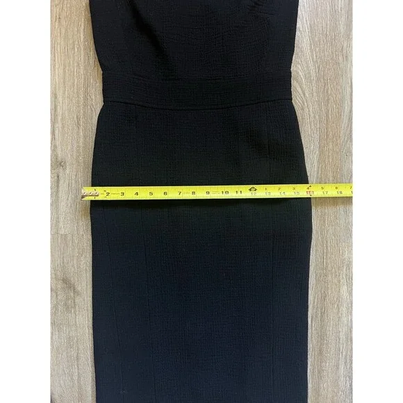 J. Crew Strapless Black Textured Wool Midi Dress Size 4 - Picture 5 of 7
